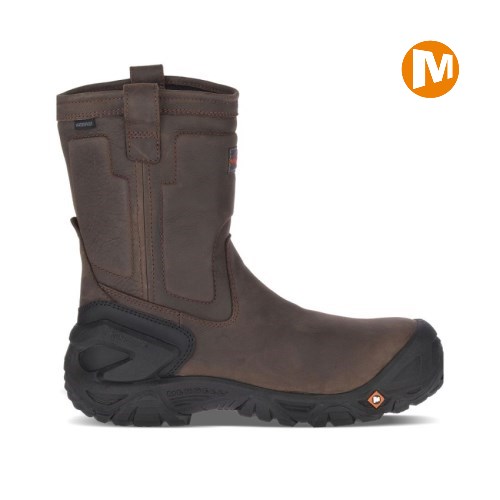 Botas de Seguridad Merrell Strongfield Leather Pull On Waterproof Comp Toe Hombre MX.O.KCD